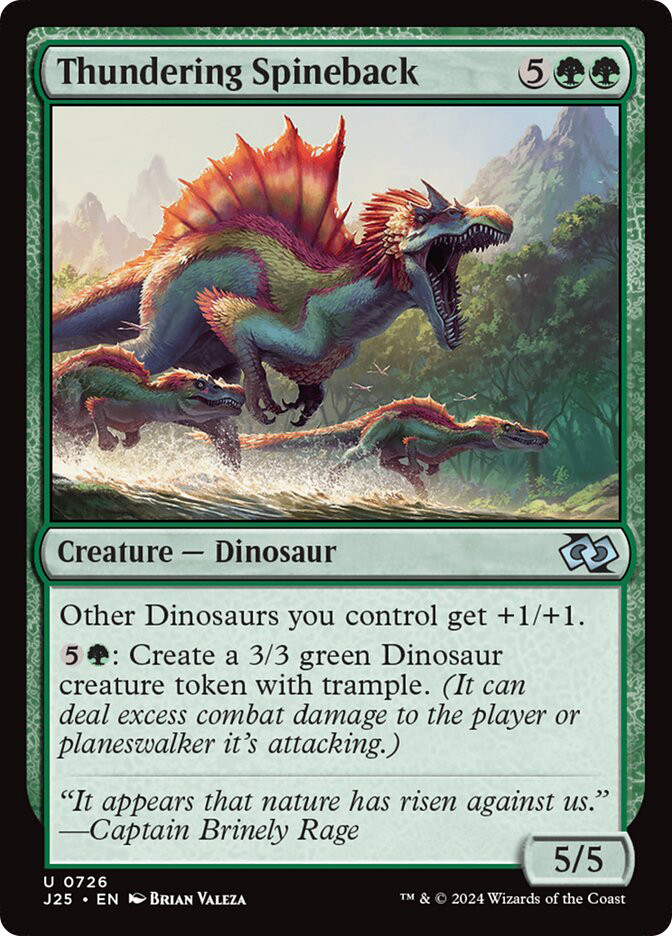 spinosaurus mtg card Thundering Spineback | Foundations Jumpstart