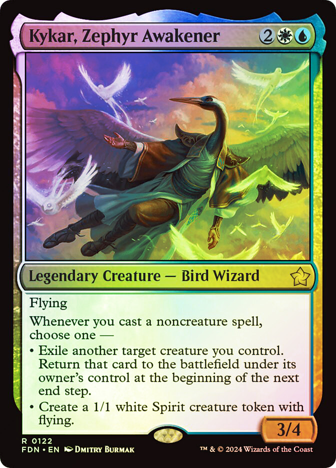 Kykar, Zephyr Awakener (Borderless) (Mana Foil) [Foundations] main image 1