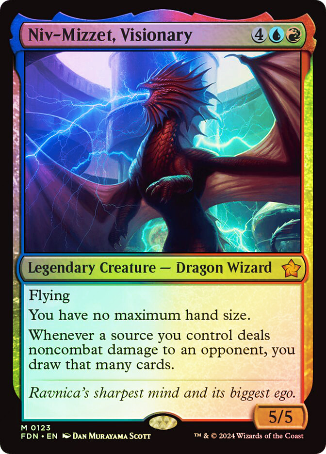 mtg niv mizzet visionary commander deck Niv-Mizzet, Parun Flying You have no maximum hand size Niv-Mizzet, Visionary (Promo Pack) (Foundations)