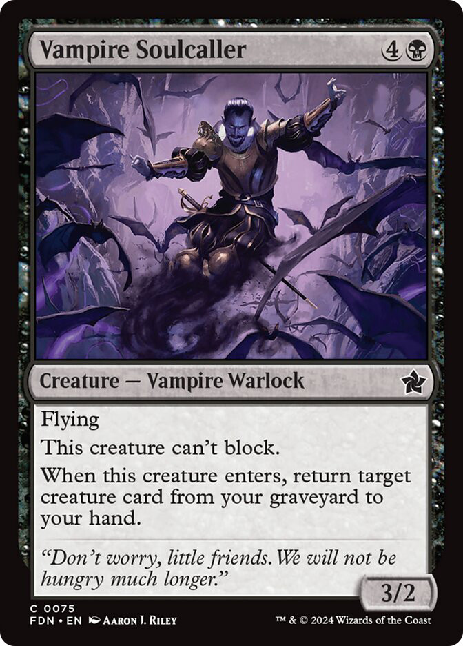 mtg foundations vampire cards MtG Foundations Common Vampire Soulcaller #75