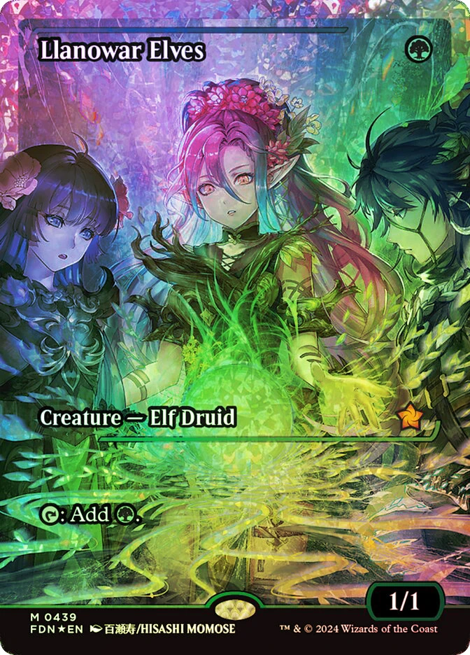 Llanowar Elves (Showcase) (Fracture Foil) | Foundations 