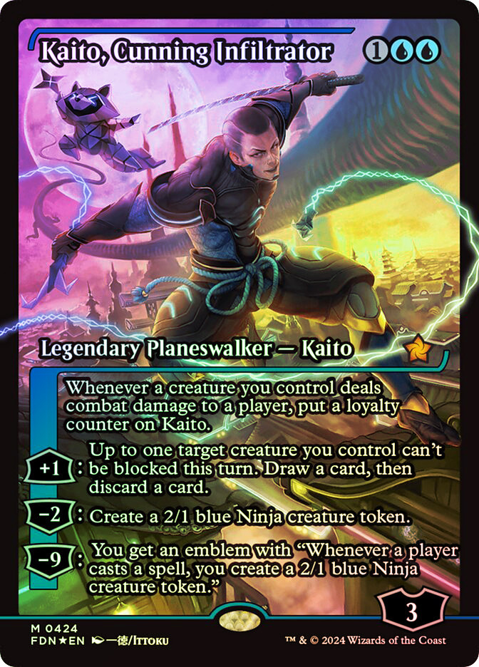 狡猾な侵入者、魁渡/Cunning Infiltrator フラクチャーFoil Kaito, Cunning Infiltrator (#424) | Foundations | Star City Games