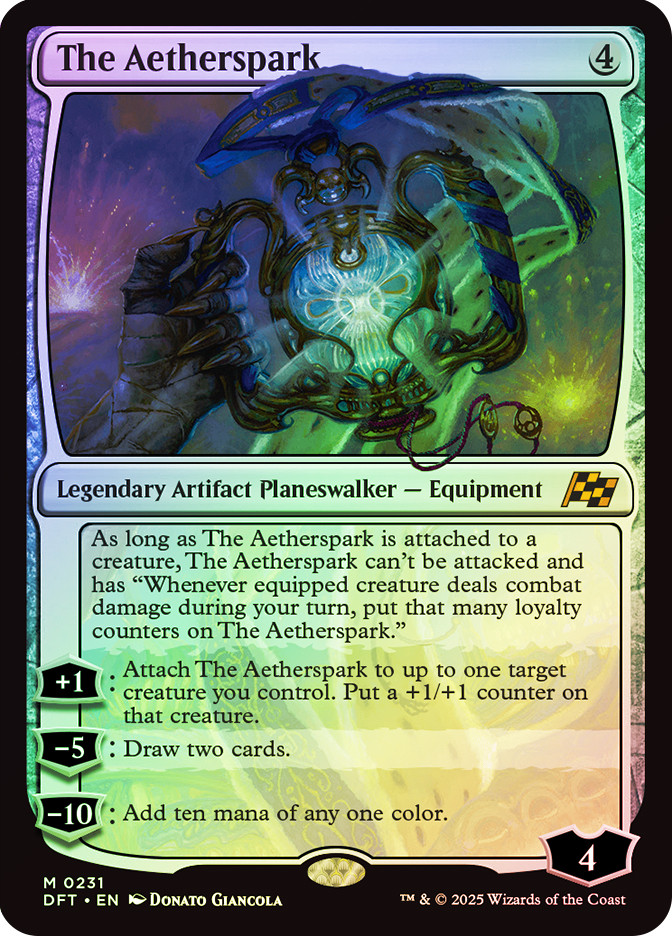 aetherspark mtg card Magic The Gathering - Aetherdrift Draw two cards The Aetherspark | Aetherdrift |