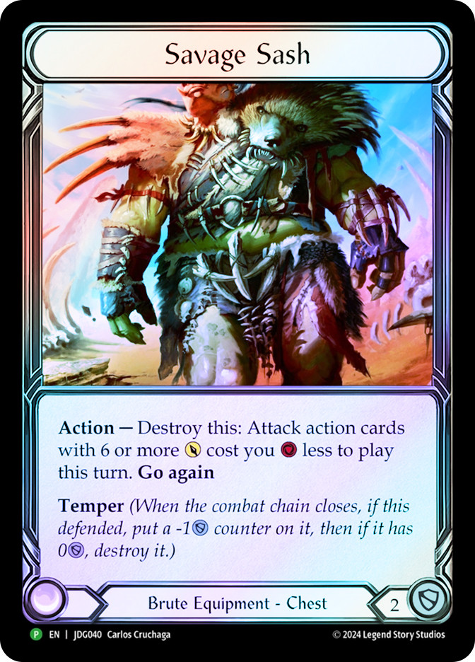 その他 Flesh and Blood savage sash cold foil Savage Sash (Judge) | Promotional Cards | Star City Games