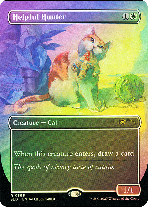 helpful hunter mtg card Helpful Hunter [0895] [Cats Are Better Than Dogs] [Secret Lair Drop] [Foil]   Face to Face Games