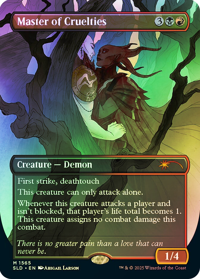 mtg cards with first strike and deathtouch Eater of Virtue (Extended Art) [Kamigawa: Neon Dynasty] and vigilance. Why is this creature not