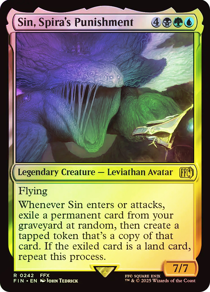 sin final fantasy mtg Sin, Spira's Punishment Flying Whenever Sin enters or attacks Sin, Spira's Punishment (foil)