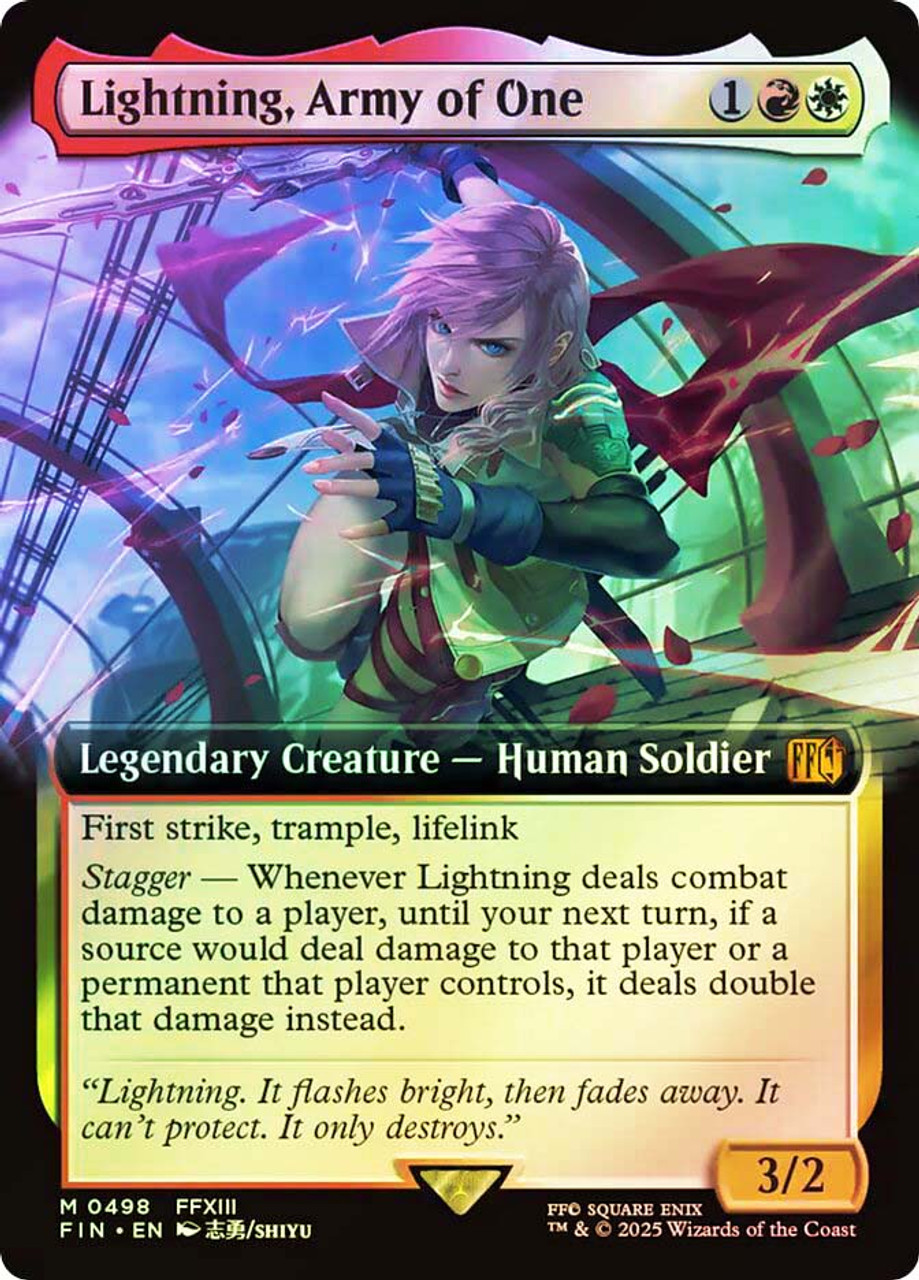 MTG Lightning，Army of One 英語　拡張FOIL Lightning, Army of One (#498) (Extended Art) | FINAL FANTASY