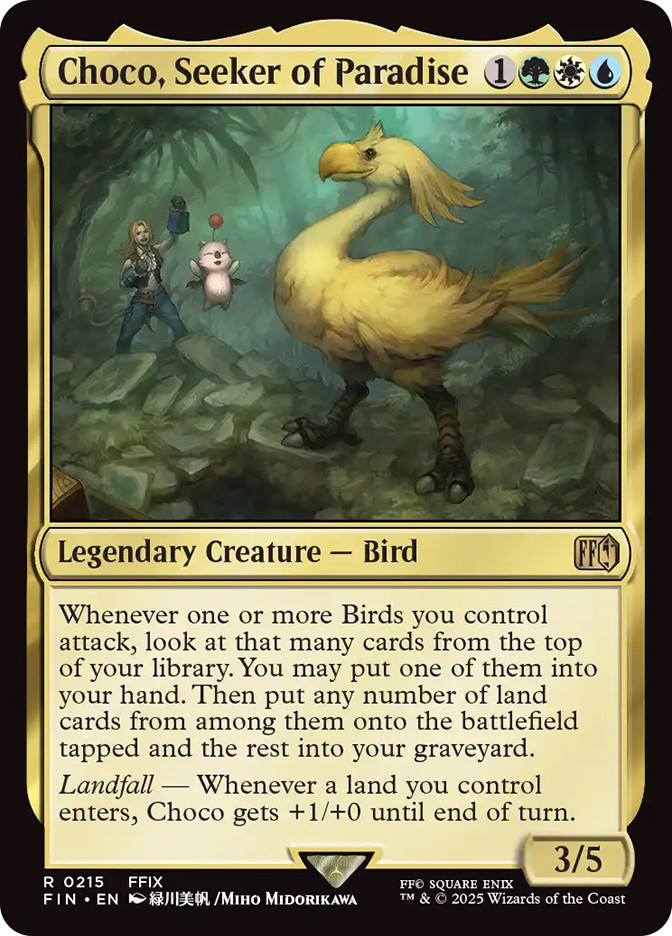 final fantasy mtg golden chocobo x Magic: The Gathering - Official Limited Gold Teaser and a chocobo Choco, Seeker of Paradise |