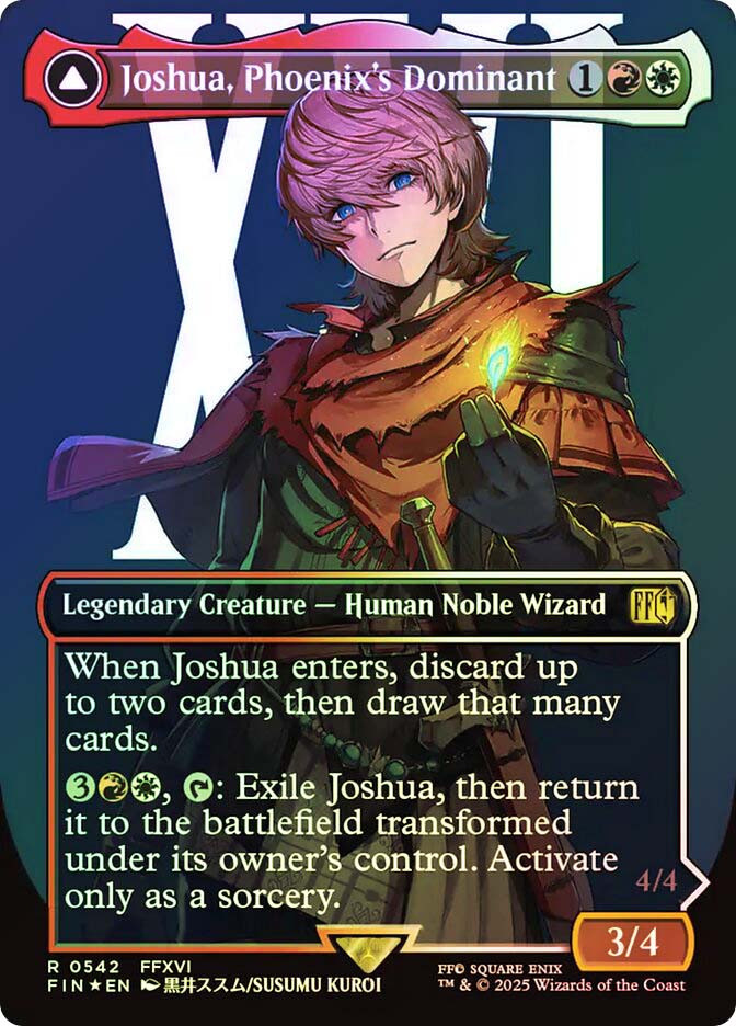 joshua mtg card Joshua, Phoenix's Dominant // Phoenix, Warden of Fire [397] [Borderless] [Character] [FINAL FANTASY] [Foil]  Face to Face Games The Gathering (MTG) card images and symbols Wizards of the Coast MTGNexus - Joshua Graham, Malpais