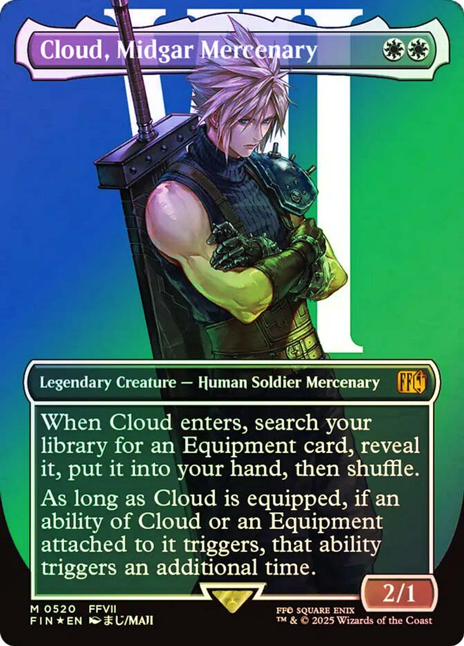 Cloud, Midgar Mercenary (Borderless) (Surge Foil) | FINAL