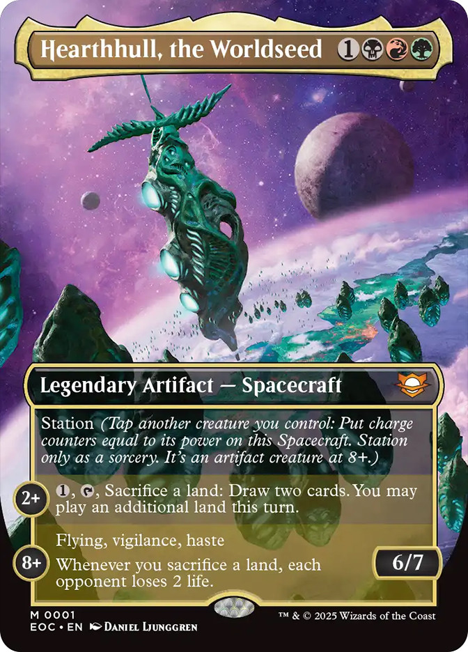 mtg hearthhull commander deck MTG: Edge of Eternities Bundle 1 of Each Deck (2 World Impact Sports Cards wield dazzling magic Hearthhull, the Worldseed