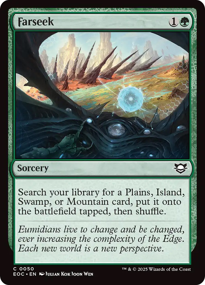 mtg cards like farseek or Mountain card and put it onto the battlefield tapped Similar cards to Natural Connection