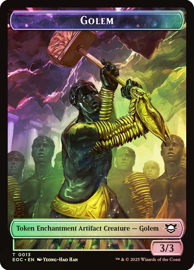 cards that create golem tokens mtg Magic The Gathering - Modern Horizons 3 - Phyrexian Create a 3/3 colorless Golem artifact creature token. MTGNexus - Golem Forge