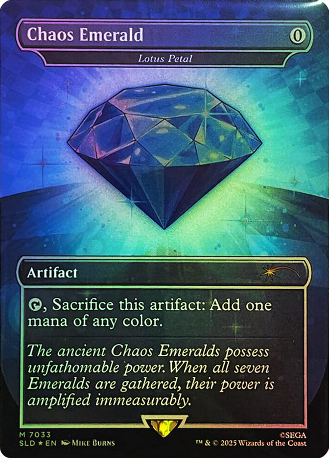 マジック：ザ・ギャザリング Chaos Emerald - mtg sonic secret lair Rare Chaos Emerald Sonic MTG cards show Secret Lair is a lottery