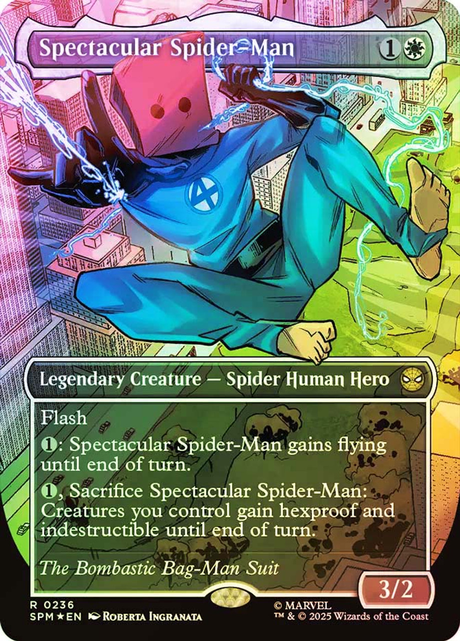 MTG スペクタキュラー・スパイダーマン テクスチャーFoil Bag-Man Textured Foil】(236)□Borderless□《Spectacular Spider-Man