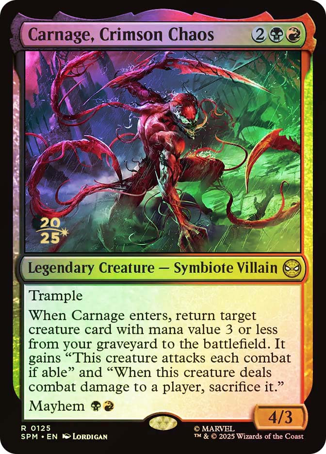 Carnage, Crimson Chaos 20枚 Carnage, Crimson Chaos (Prerelease) (Marvel's Spider-Man) | Promo