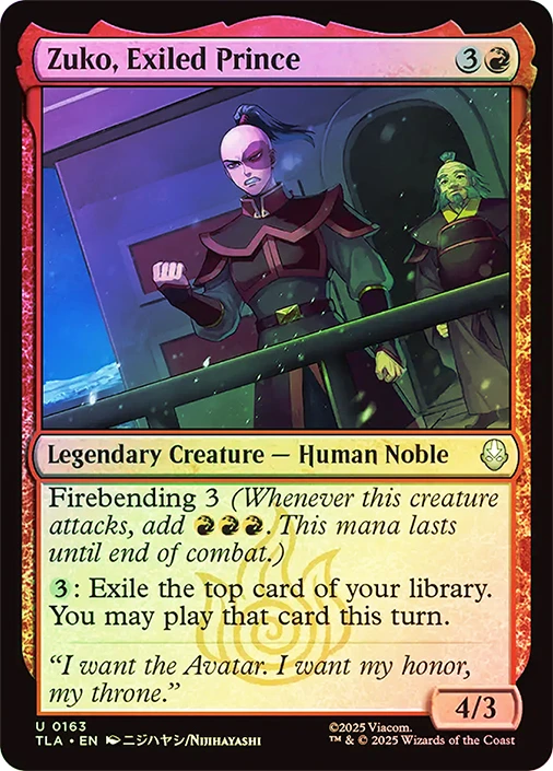 Zuko, Exiled Prince、Magic: The Gathering、kayou