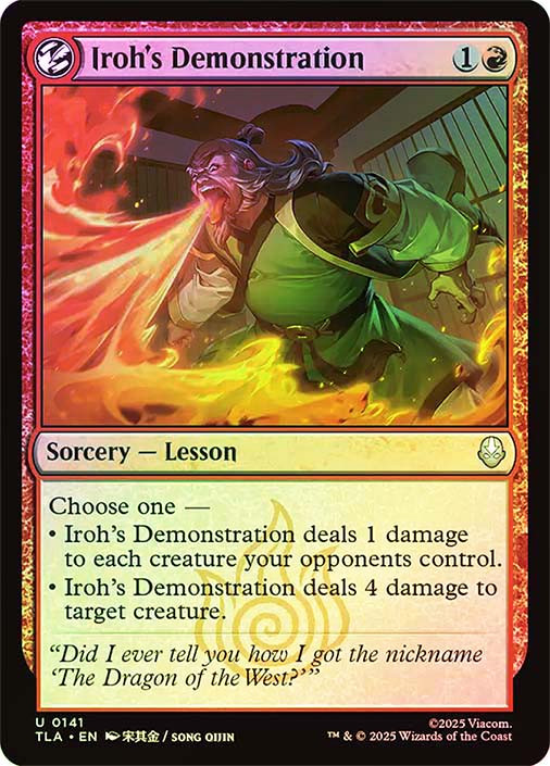 mtg lesson cards commander Iroh's Demonstration | Avatar: The Last Airbender Top 10 Best Commander Cards