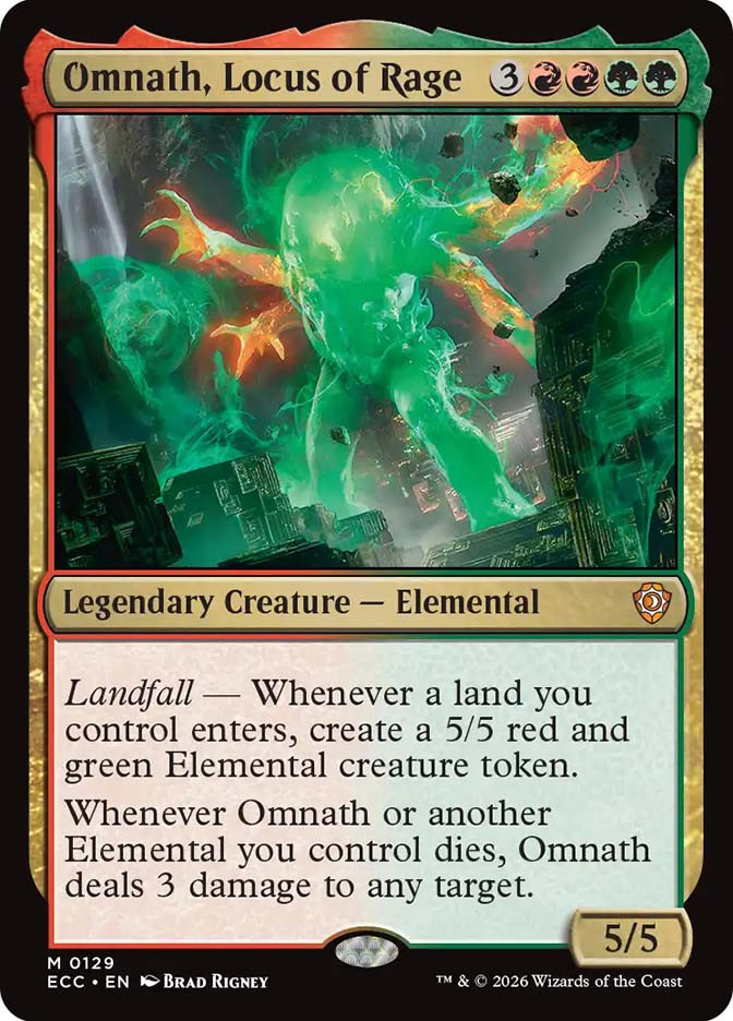 mtg omnath locus of rage commander deck Omnath, Locus of Rage [SGL-MTG-ECC-129-ENN]