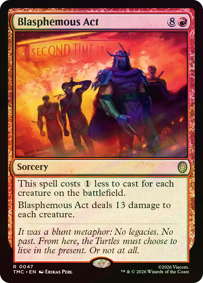 blasphemous act mtg card [Commander Masters] Blasphemous Act deals 13 damage to each creature. Mtg Commander Legends Rare Blasphemous