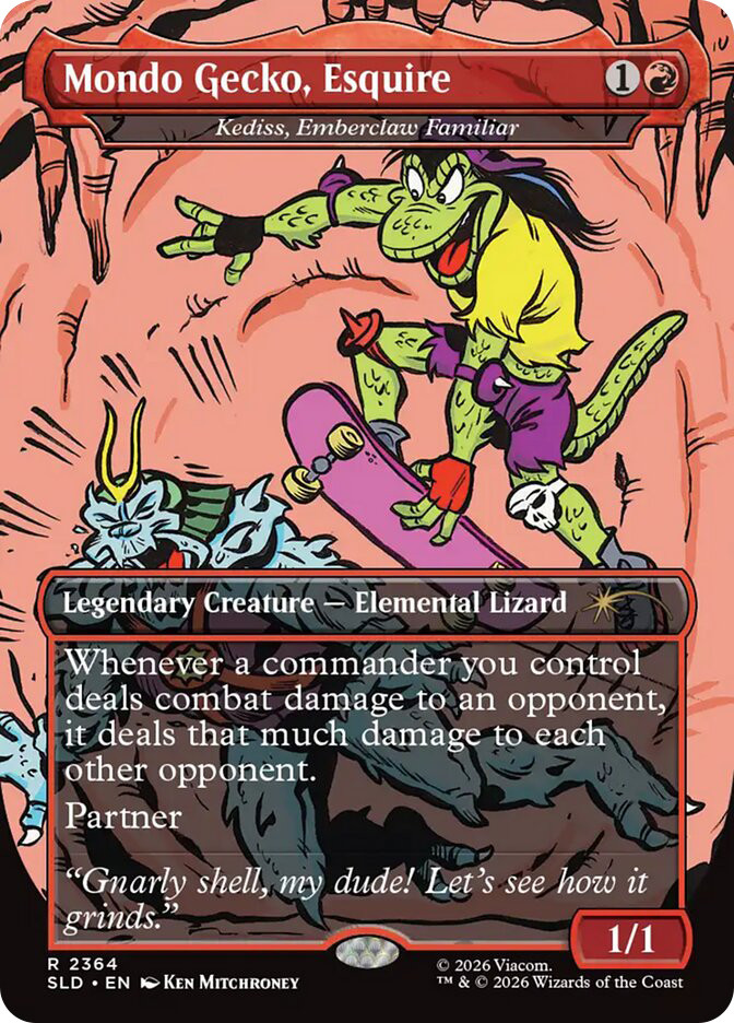 MTG foil サインド 迷いし者の番人 Kekai Kotaki ギャザ Kediss, Emberclaw Familiar (Mondo Gecko, Esquire) (Teenage Mutant