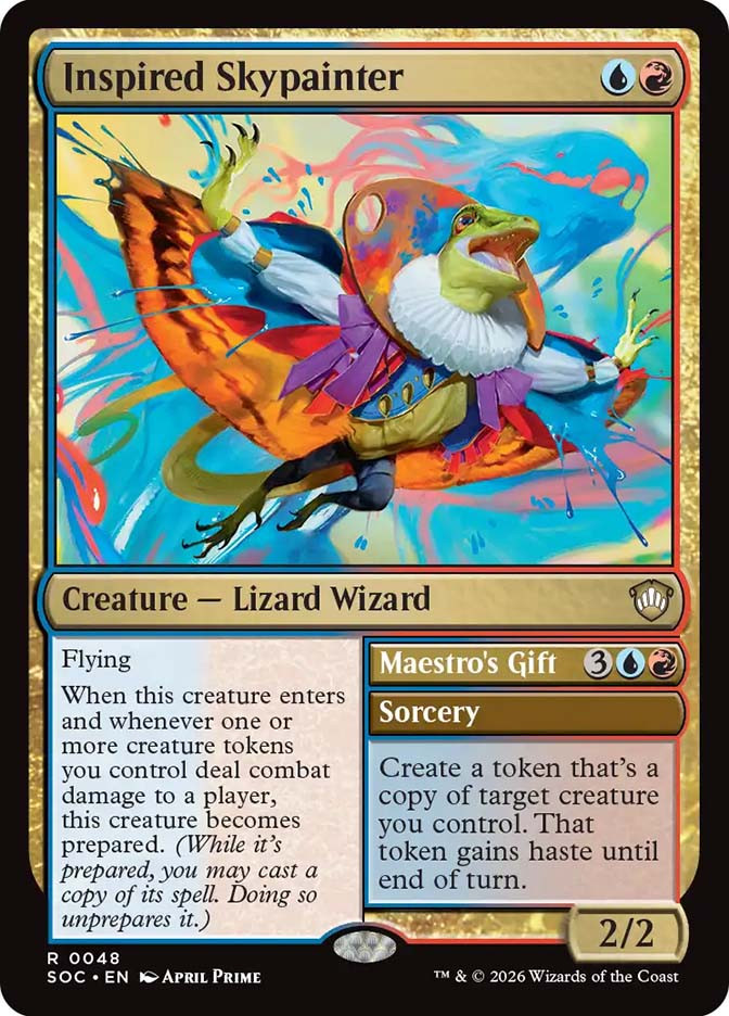 mtg inspired cards Inspired Skypainter // Maestro's Gift | Secrets of Strixhaven Commander