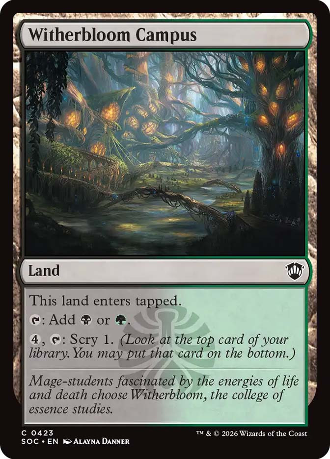 mtg witherbloom cards Witherbloom Campus [SGL-MTG-SOC-423-ENN]