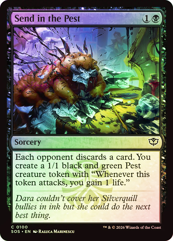 pest cards mtg Magic The Gathering - Wilds of Eldraine 3/2 Search for Blex Pest Summoning Strixhaven: School