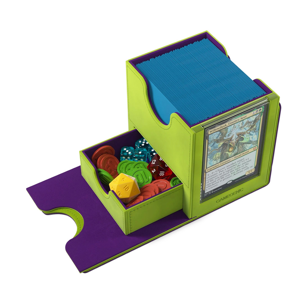 Gamegenic Sidekick PRO 100+ XL Teal/Pink – Caja Para Mazos Commander Con Ventana, Cajón Extra Y Fuerte Cierre Magnético