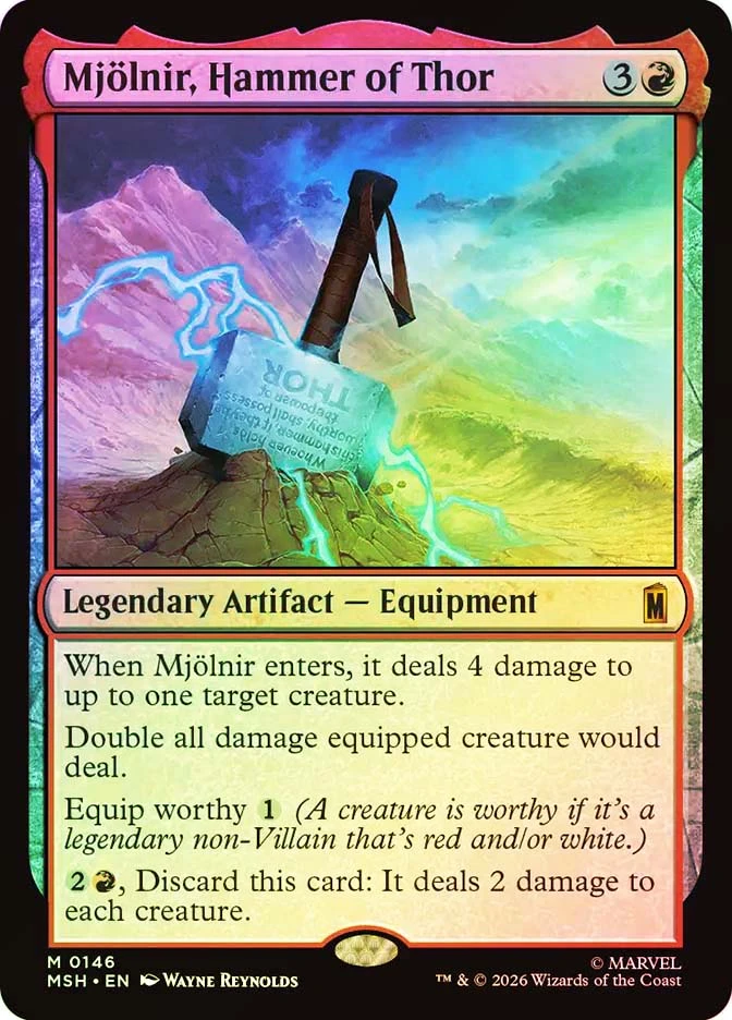 mjolnir mtg card Not every creature is worthy enough to weird Mjolnir in Magic the Gathering.. however some cards can change that!! #magicthegathering #mtg #mtgxmarvel #mtgcommunity #mtgedh