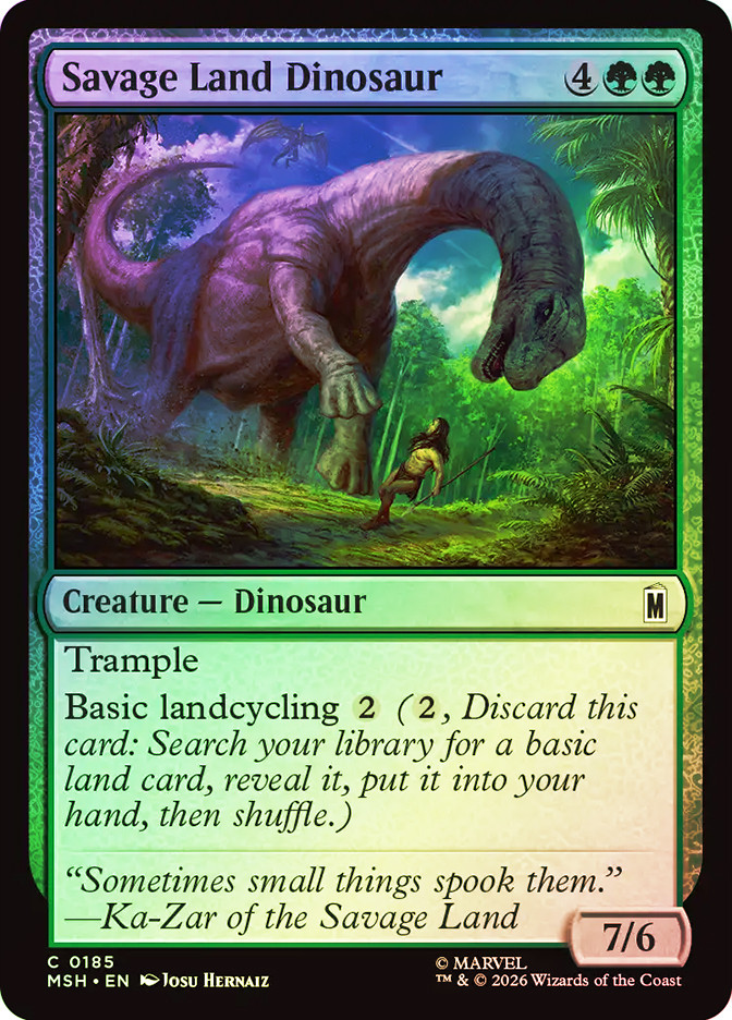 mtg dinosaur cards Savage Land Dinosaur [SGL-MTG-MSH-185-ENF]