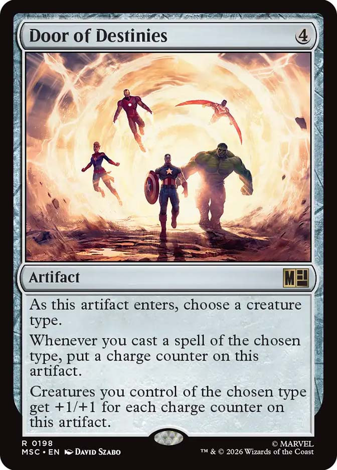door cards mtg Altered Art As this artifact enters Door of Destinies [SGL-MTG-MSC-198-ENN]