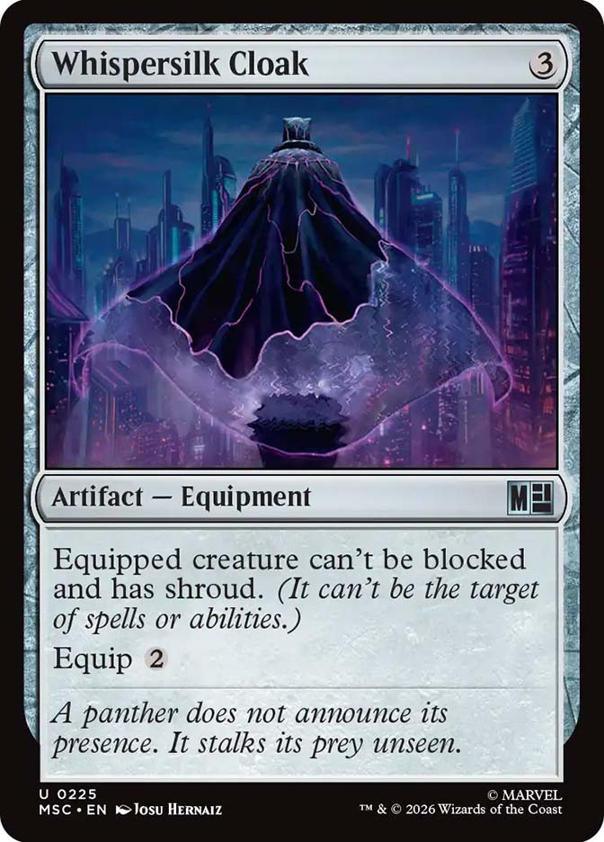 mtg can you look at cloaked cards Whispersilk Cloak | Marvel Super Heroes Commander Underplayed MTG Protection Pieces Help