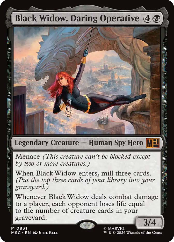 MTG MARVEL ブラック・ウィドウ コマンダープロテクター　メタリック Black Widow, Daring Operative | Marvel Super Heroes Commander
