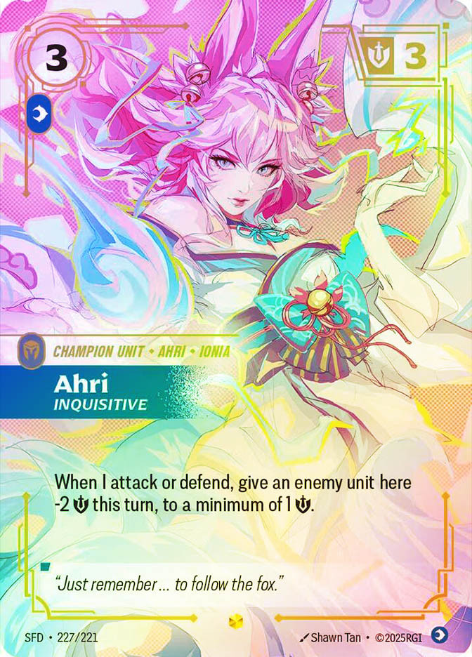 T*u様 Ahri SFD 227*/221 Riftbound Ahri - Inquisitive (Overnumber) | Spiritforged | Star City Games