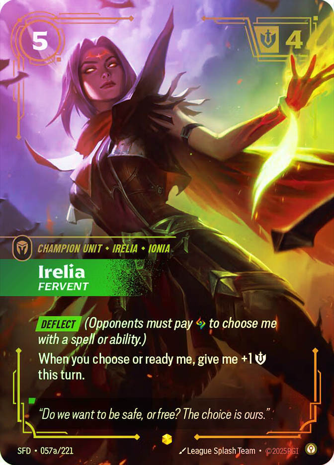 その他 Irelia Fervent Riftbound overnumber 225 Irelia - Fervent | Spiritforged | Star City Games
