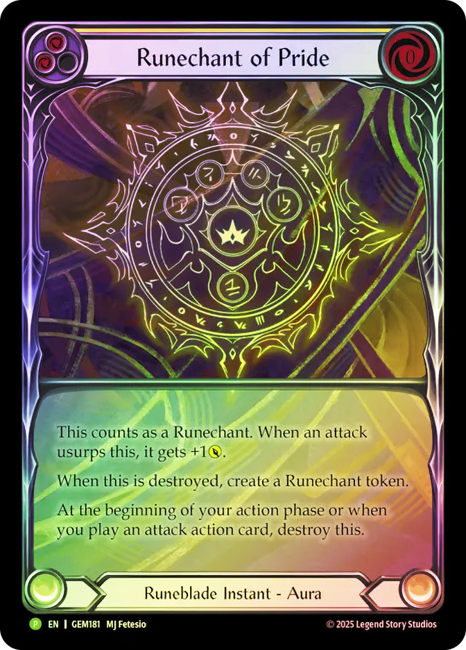 Runechant of Pride プロモ RF GEM181 FaB Runechant of Pride (GEM Pack) | GEM Pack | Star City Games