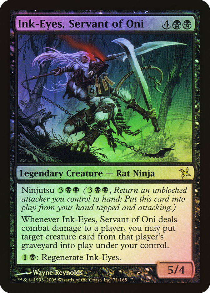 mtg ink cards Ink-Eyes, Servant of Oni Proxy Liquid Luck Rat Ninja Ink-Eyes, Servant of Oni (borderless)