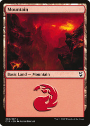 Mountain (#302)\nCommander: 2018 Edition\nSingle\nMagic The Gathering