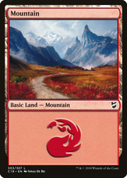 Mountain (#303)\nCommander: 2018 Edition\nSingle\nMagic The Gathering