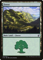 Forest (#300)\nCommander: 2019 Edition\nSingle\nMagic The Gathering