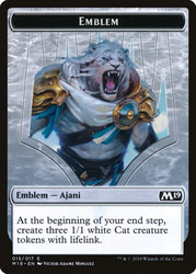 {Ajani Emblem}\nCore Set 2019\nSingle\nMagic The Gathering