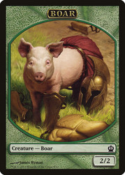 {Boar Token}\nTheros\nSingle\nMagic The Gathering