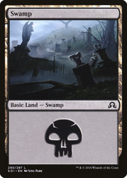 Swamp (#290)\nShadows over Innistrad\nSingle\nMagic The Gathering