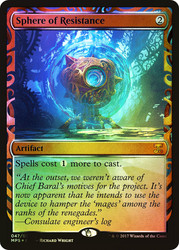 Sphere of Resistance\nMasterpiece Series: Kaladesh Inventions\nSingle\nMagic The Gathering