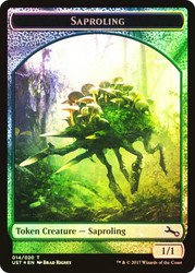 {Saproling Token} (Full Art)\nUnstable\nSingle\nMagic The Gathering