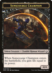 {Sunscourge Champion Token}\nHour of Devastation\nSingle\nMagic The Gathering
