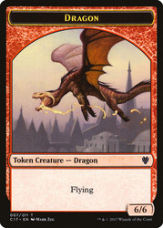 {Dragon Token} (6/6) // {Gold Token}\nCommander: 2017 Edition\nSingle\nMagic The Gathering