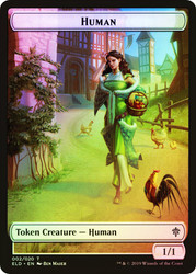 {Human Token} // {Food Token} (#15)\nThrone of Eldraine\nSingle\nMagic The Gathering